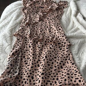 Skies Are Blue Leopard Print Dress